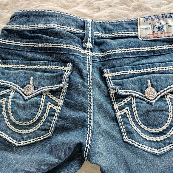True Religion Skinny Distressed Thick Stitche Flapped Pockets Denim Jeans Siz 26 - Picture 10 of 12